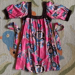 Banana Republic I 2008 I Silk Square Neck Floral Minidress + Sash